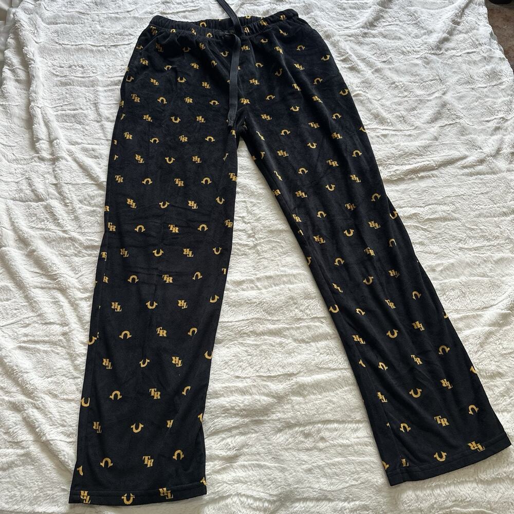True Religion Pajamas Adult AOP Horseshoe Fleece Loungewear Mens Black Size M